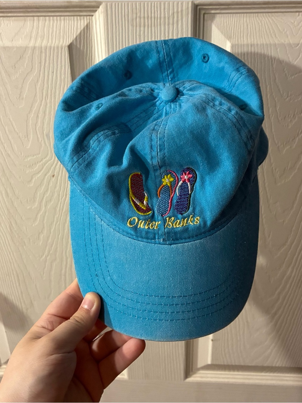 Outer Banks Embroidered Flip-Flop Teal Baseball Cap